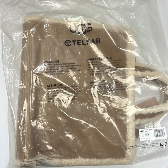 Ugg‎ Telfar Medium Shearling Bag Tote Travel Shopping Purse Brown Designer NEW - Picture 8 of 16